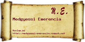 Medgyessi Emerencia névjegykártya